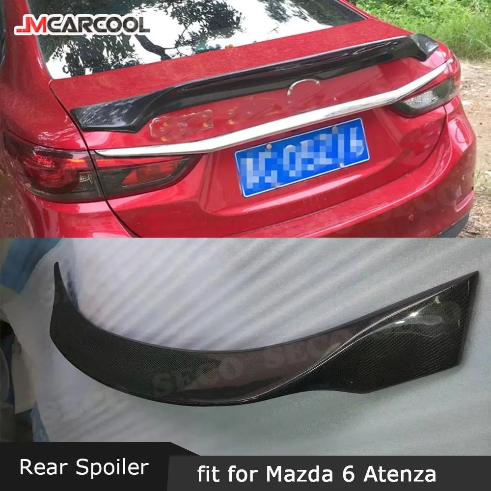 

JMCARCOOL Carbon fiber Rear Spoiler Boot Trim Sticker Wings For Mazda 6 Atenza Spoiler 2015-2018 FRP Trunk Spoiler Car Styling