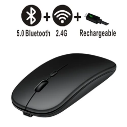 New Bluetooth+2.4 USB Mouse Rechargeable Wireless Dual Mode 5.0  Silent Computer  gaming  Ergonomic Mouse  for PC Laptops