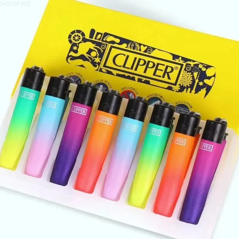 Clipper Spain Original Gasoline Lighter Grinding Wheel Flint Lighter Refillable Gas Rainbow Lighter Boxed Gadgets Cigarette Acce