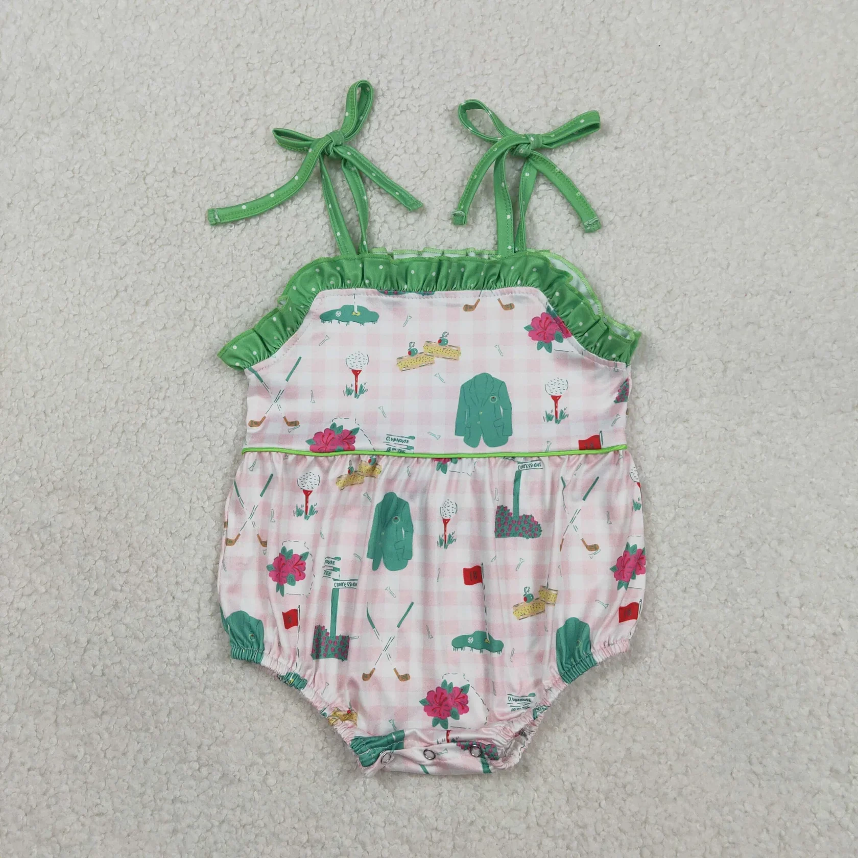 

Оптовая продажа: Летняя одежда для девочек, детский комбинезон без рукавов в клетку, ромпер для новорожденных, боди для малышей