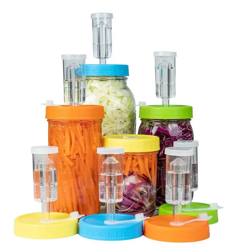 Waterless Fermenting Airlocks Lids Covers With One-way Exhaust Valves For Wide Mouth Mason Jar Sealed Lid Fermentation Tools