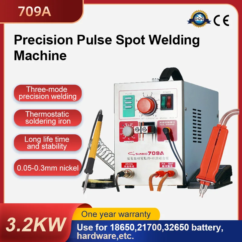 

SUNKKO 709A Spot Welder 3.2KW High Power Precision Pulse Battery Spot Welding Machine T12 Soldering Iron For 18650 Battery Packs