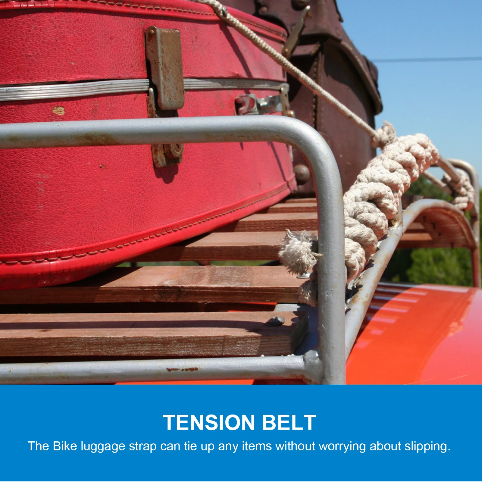 

2Pcs High Elastic Bike Luggage Belts Durable Elastic Strap Cargo Binding Belt Adjustable for Motorcycle Trailer Caravan