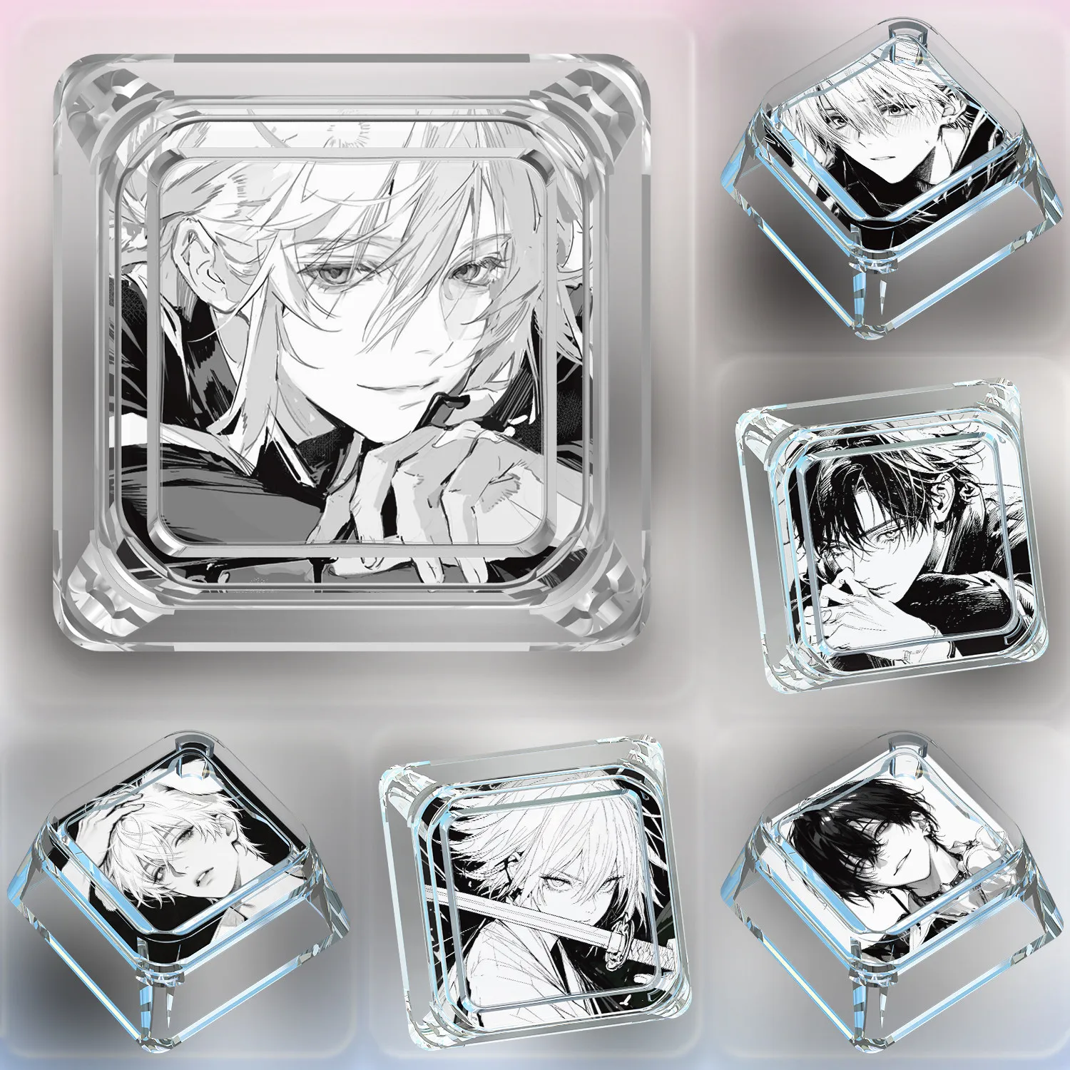 Diy Self Made Cartoon Two-Dimensional Boys Mechanical Keyboard Keys Cross-Axis Mechanical Keyboard Pc Personalized Keycaps Gift
