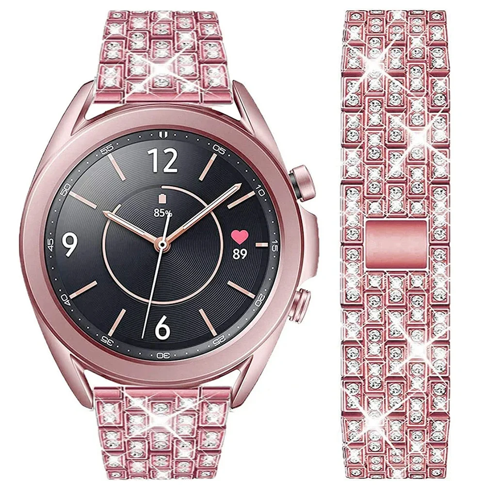Rotterdam Kly Bling Diamond Strap, Bracelet pour Samsung Galaxy Watch 6, Classic 5 Pro 45mm, Watch 4, Classic 42, 46mm, Active 2 40mm, 44mm