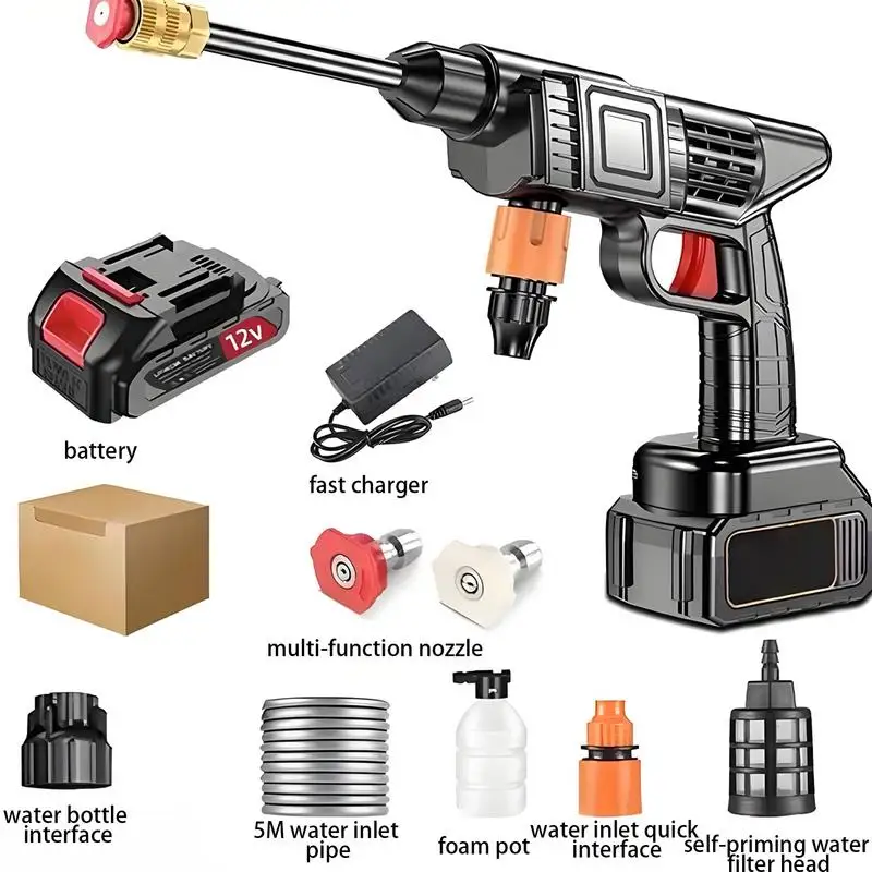 غسالة الضغط اللاسلكية يده غسالة الضغط بطارية تعمل المدمج في بطارية 3600 مللي أمبير أداة تنظيف المنزل للفناء