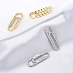 ZHUKOU Gold color Paperclip Bracelet Connector Women DIY Handmade Bracelet Necklace Jewelry Accessories Wholesale VS472