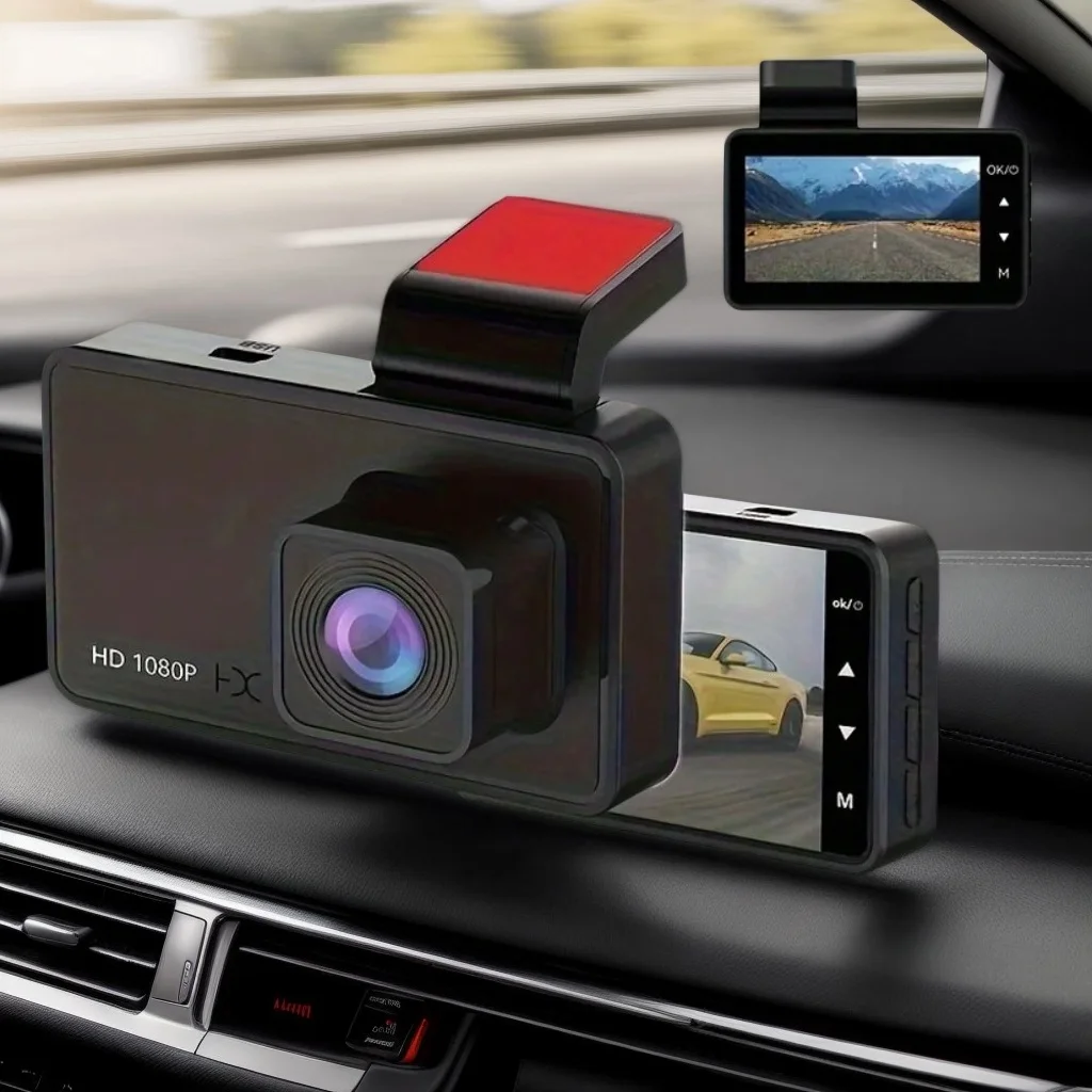 

1pc Trendy Car Driving Recorder - 1080P HD 3 Inch Screen Single Recording (Compact)