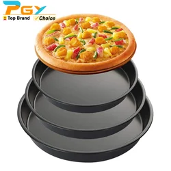 7/8/9/10 Inch Pizza Baking Pan Nonstick Carbon Steel Pizza Tray Round Baking Sheet for Homemade Pizza Oven Pans