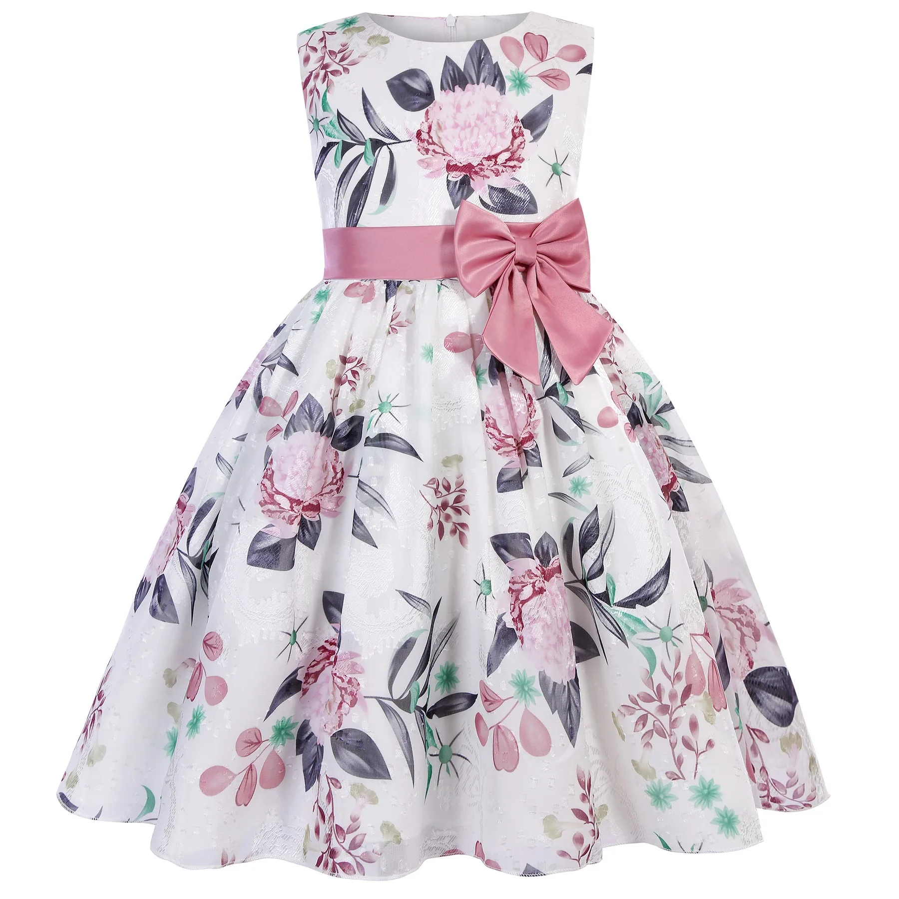 

Вечернее платье для девочек с моделированием, платья на 2025 год, новое летнее платье принцессы без рукавов с цветами для девочек, детская одежда для детей 2–10 лет