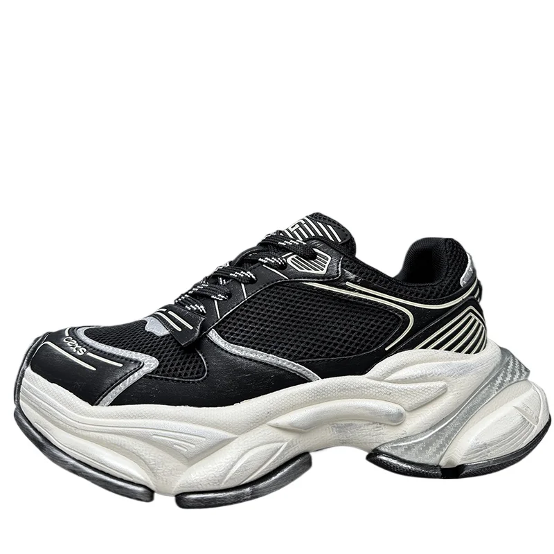 

European Retro Style Designer Casual Thick Bottom Daddy Shoes for Men's Casual Sports Shoes Comfortable Height Increasing Shoes