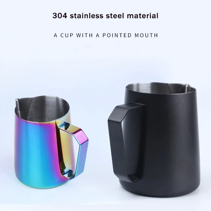 450ml/600ml Coffee Latte Art Cup 304 Stainless Steel Tip Milk Foam Cup Fancy Milk Frothing Pitcher Coffee Latte Art Tool