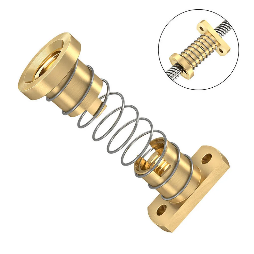 Ender 3 CR-10 3D Printer Upgrade T8 Lead Screw Anti Backlash Brass Nut Spring Loaded High Precision Wear Resistant 3D Printing