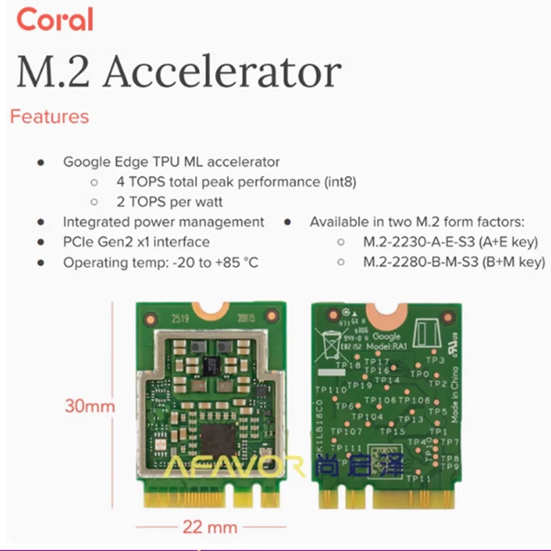 G650-04527-01 Coral M.2 Accelerator A+E Key Google Edge G650 04527 01 in stock 1pcs/lot New Original