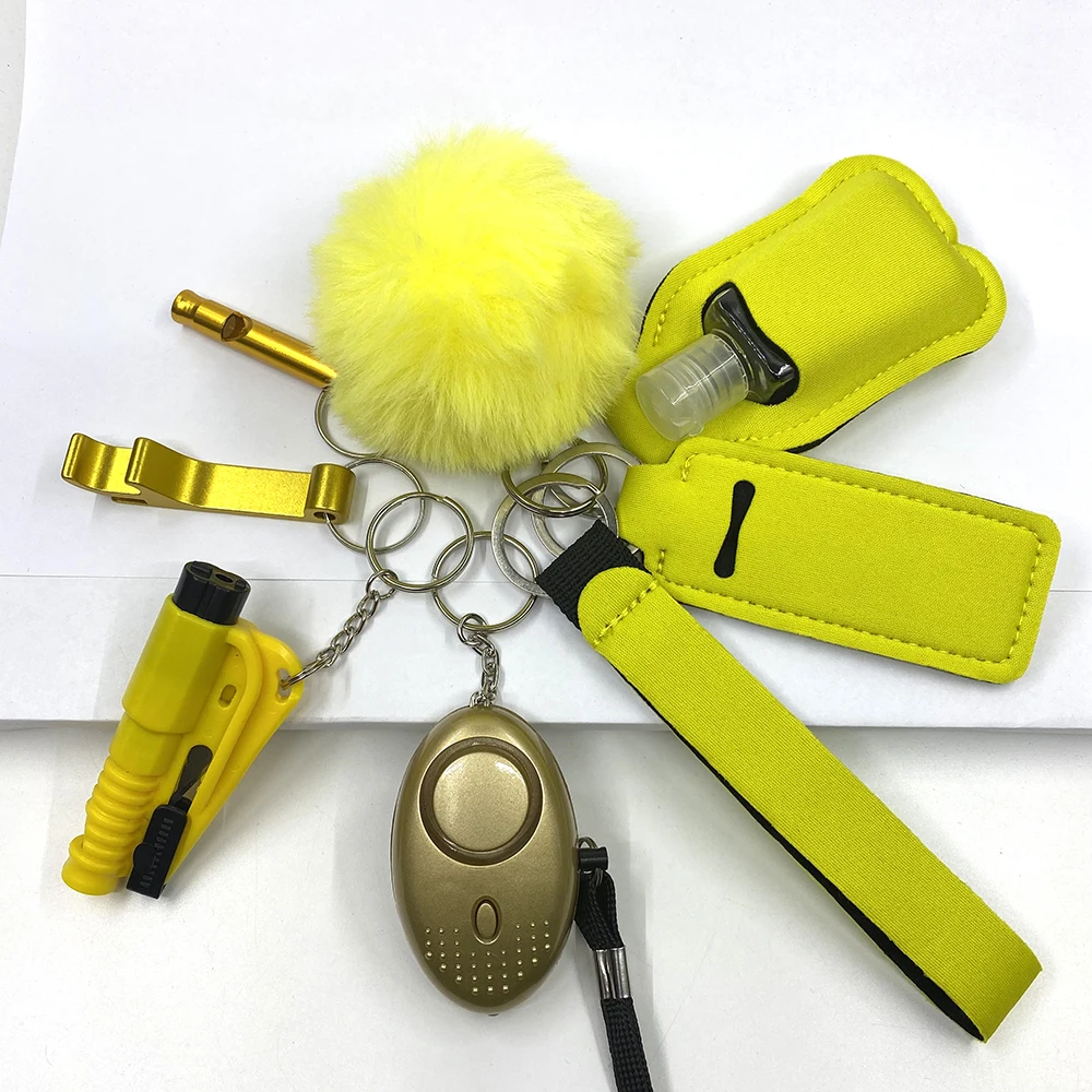 Self Defense Keychain Set Knuckles Kit Self-Defense Wholesale Bulk Custom Accessories Defensive For Women Kid Girl Free Shipping