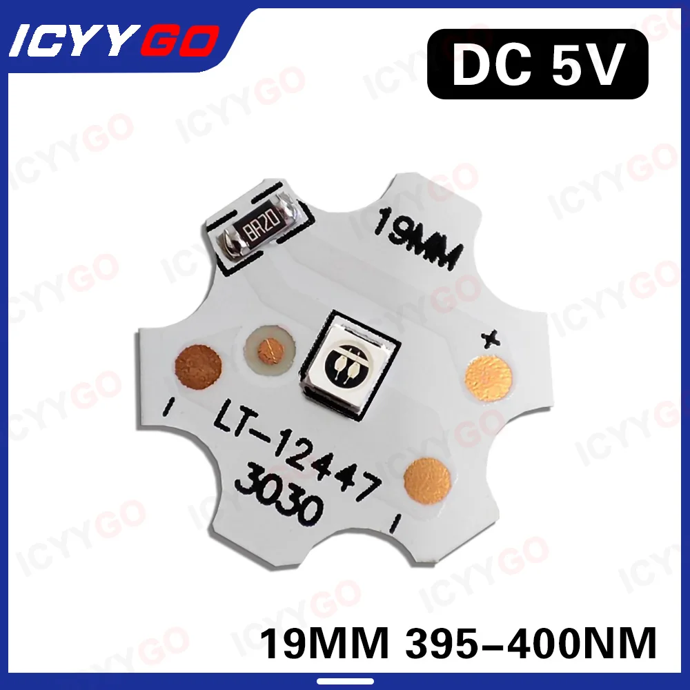 cura uva 395nm 5v 12v 24v placa de lampada chip baixa tensao led contas de lampada 19 mm luz branca roxa placa de fonte de luz branca quente 1w 01