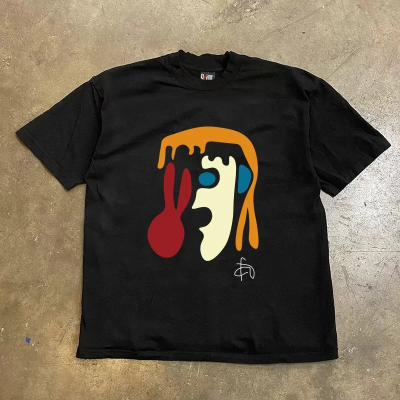 

Футболка унисекс из чистого хлопка 260 г, свободного кроя, с коротким рукавом, в американском ретро-стиле, универсальная повседневная одежда