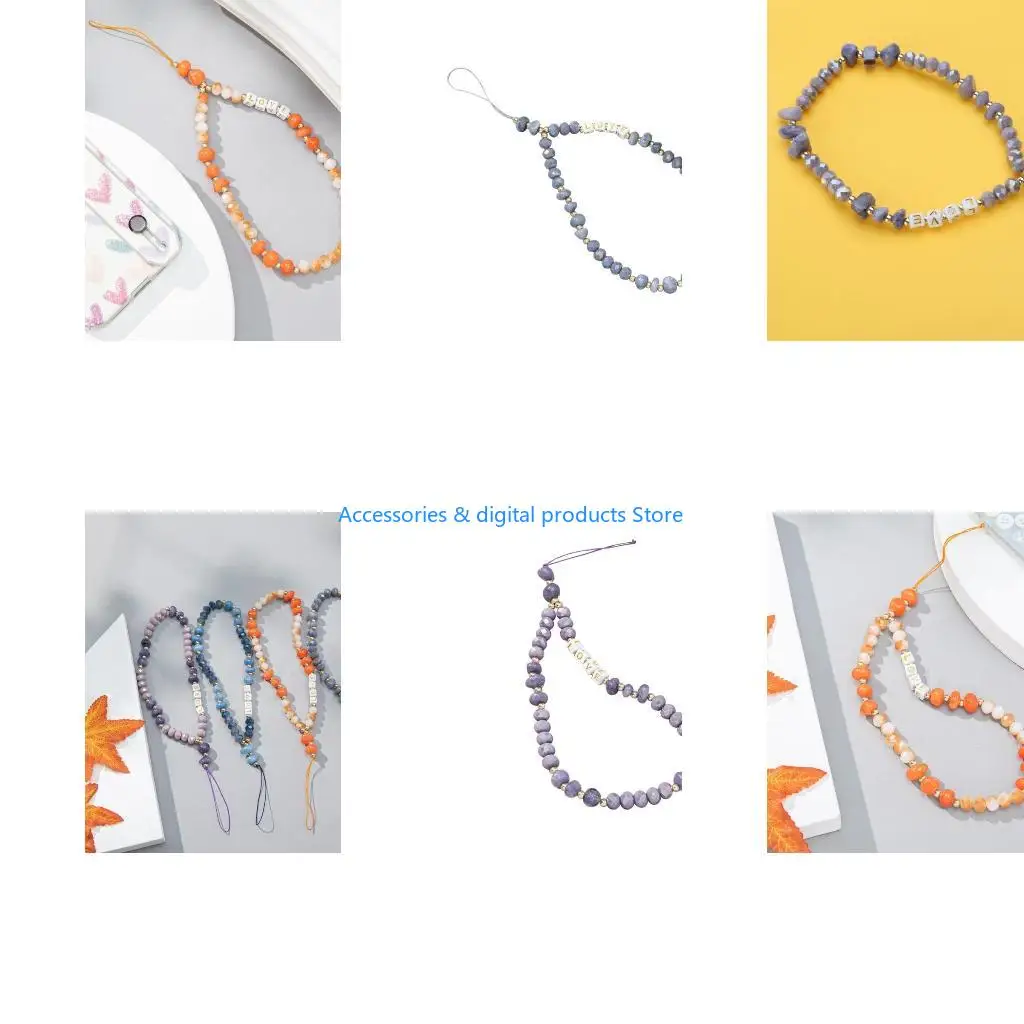 77JD Hand Wrist Strap Lanyard For Camera Mobilephone Pearl Beads Hanging Cord