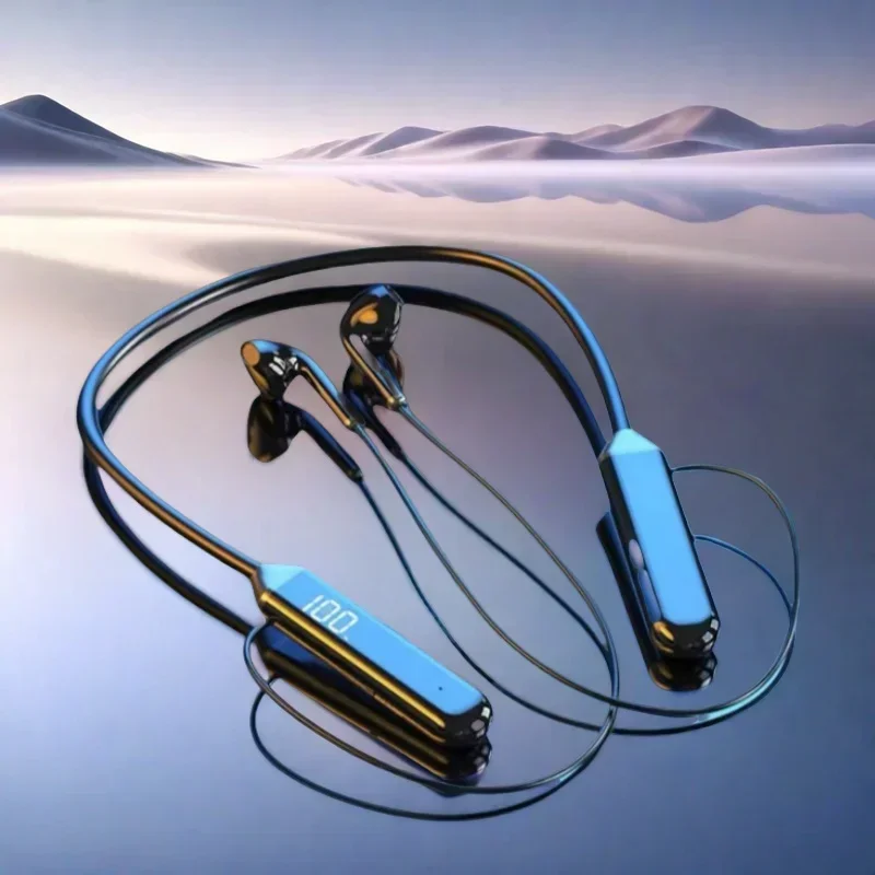 Waterproof Bluetooth Earphone Bluetooth Aluminum Alloy Wireless Headphones With Microphone Bilateral Stereo Neckband Headphones