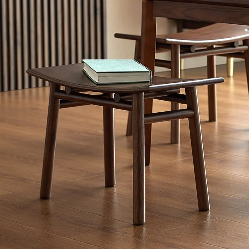New Chinese-style solid wood light luxury cosmetic stool, household girls' bedroom stool, small apartment dresser chair advanced