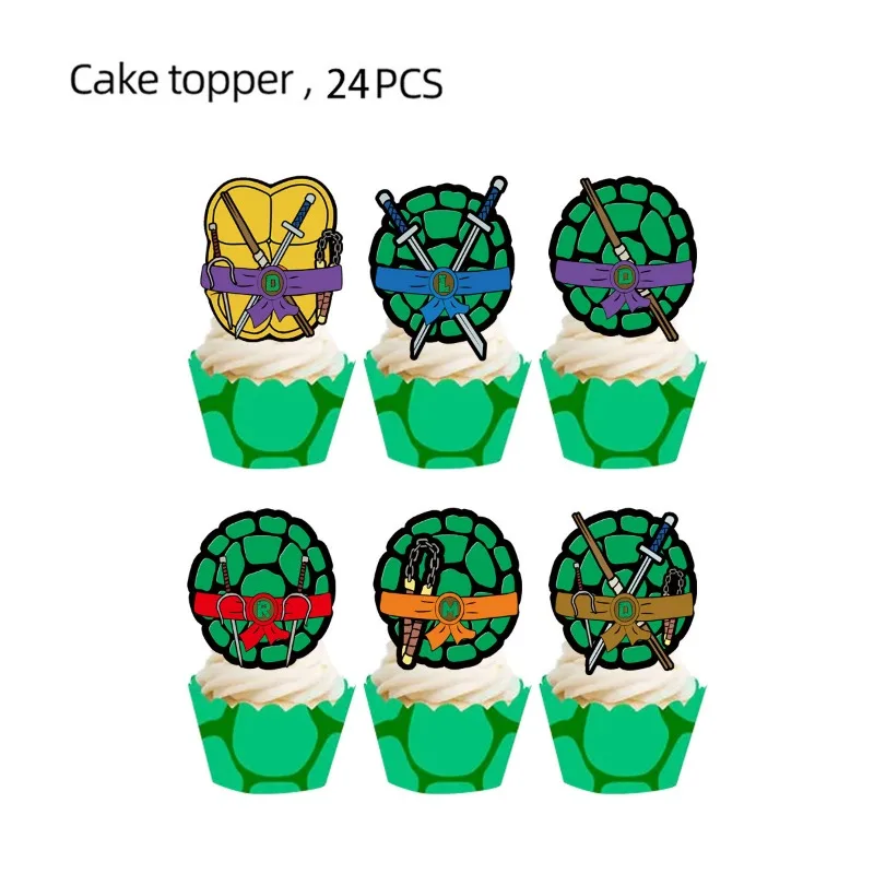 Teenage Mutant Party Cake Decor Ninja Turtles Kid Birthday Party Supplies Paper Tableware Paper Plates Cups Balloons Baby Shower