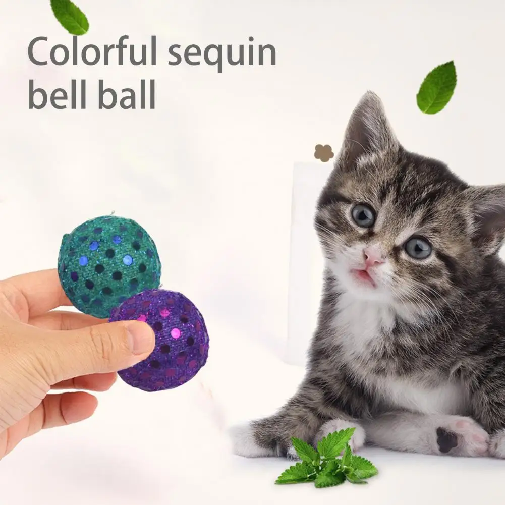 5 Pcs Cat Ball Toy Scratch-resistant Training Soft Kitten Sequin Toy Excellent Playing Kitty Interactive Toy Pet Supplies