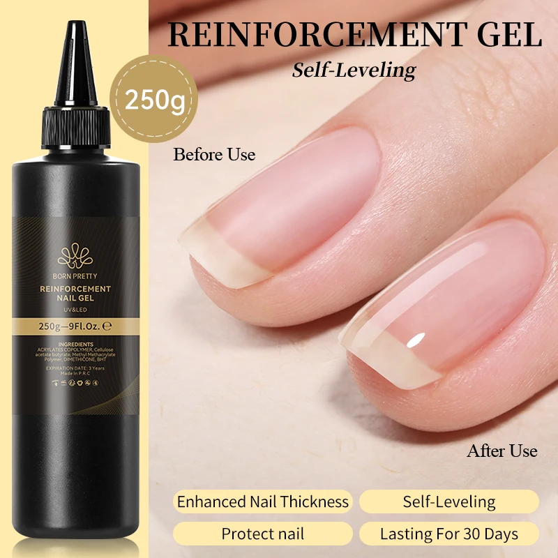BORN PRETTY 250g Milky White Jelly Nude Gel Nail Polish Refilled Package Translucent Clear Semi Permanent Soak Off UV Gel image 3