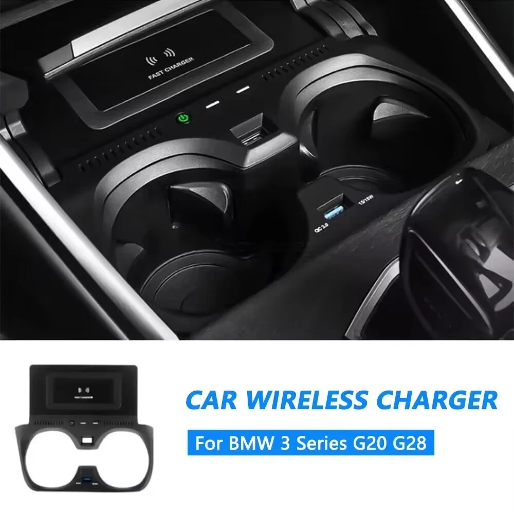 

15W Car Wireless Charger for BMW 3 Series G20 G21 G28 2019-2022 Fast Charging Pad Mobile Phone Holder Accessories Interior