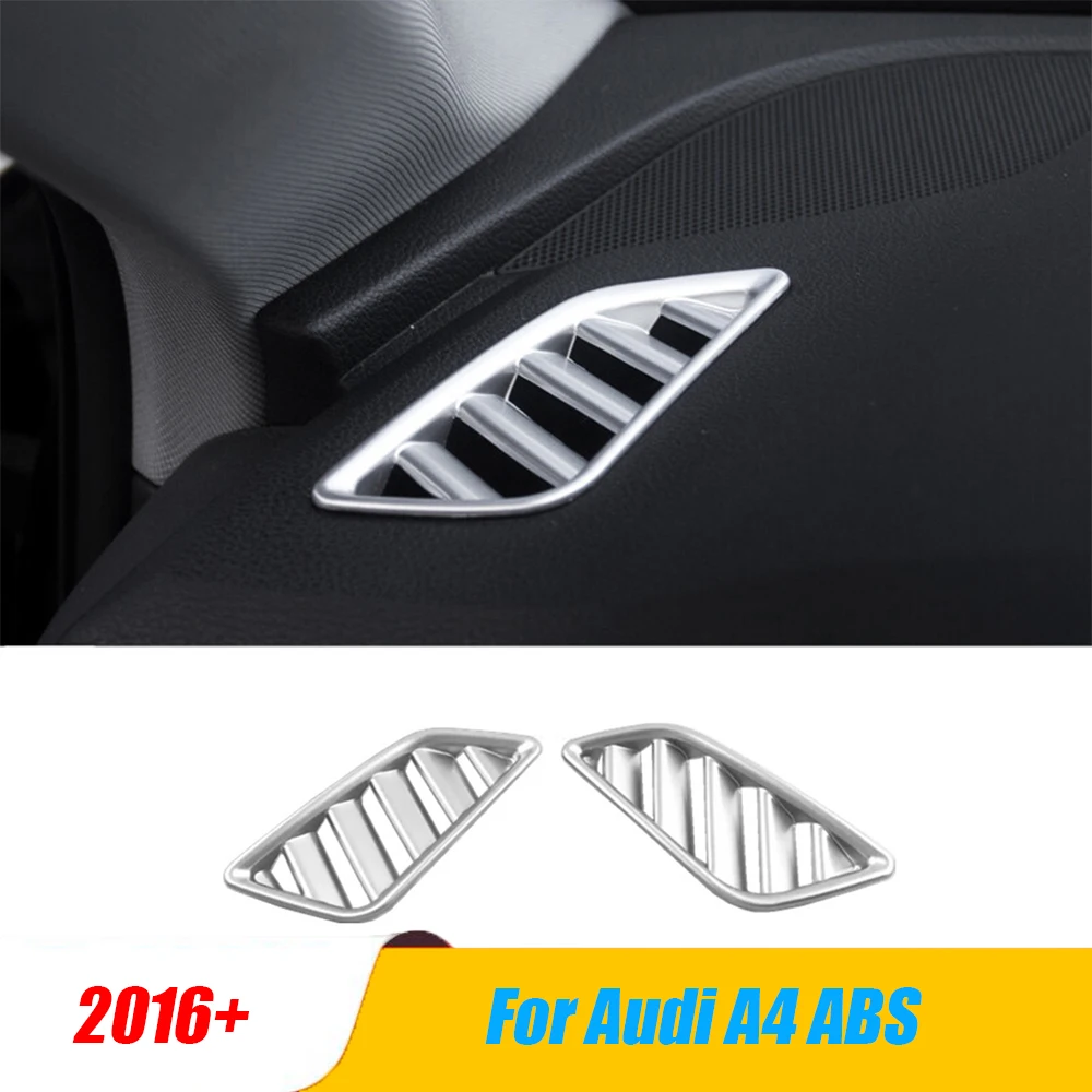 

For Audi A4 b9 Accessories 2016 2017 Car front Small air outlet Vent frame Panel Sequins Cover trim car styling ABS Matte 2pcs