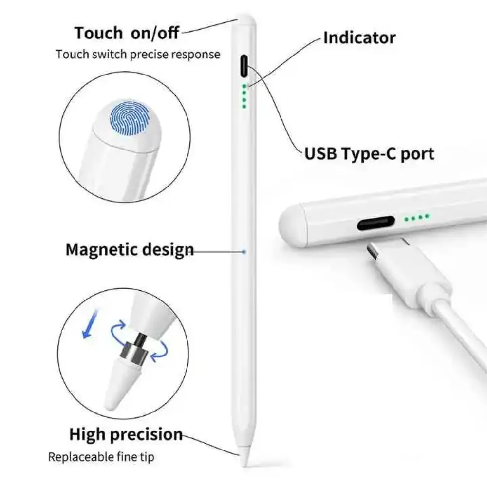 Universal Stylus Pen For iPhone Huawei Xiaomi OPPO Samsung VIVO Tablet Mobile Phone Magnetic Pencil For Android Touch Pencil