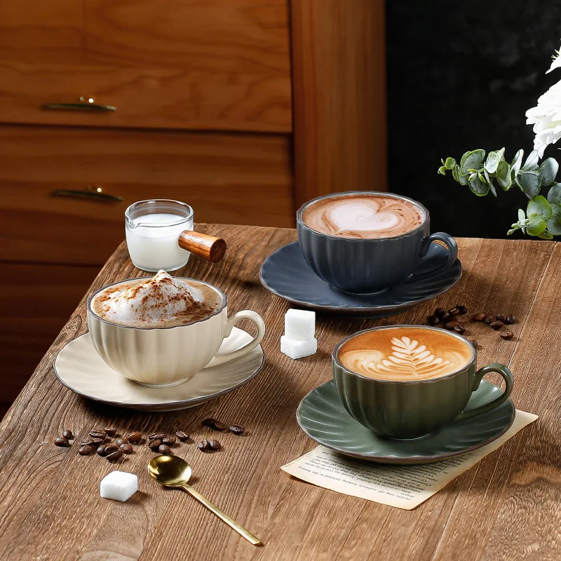 Retro American Concentrated Exquisite Simple Coffee Cup Set Ceramic Nordic Household Black Tea Cup Latte Art Cup