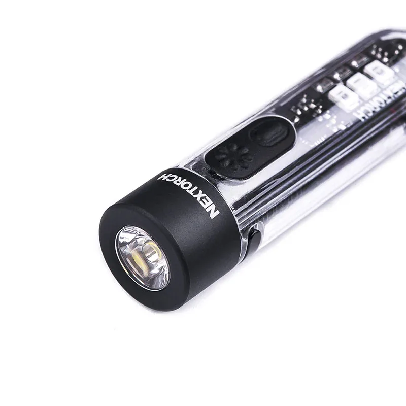 Nextorch K40 멀티 광원 키체인 손전등, 700 루멘, 화이트, 레드, 블루, UV LED, 6 가지 조명 모드, C 타입 충전식