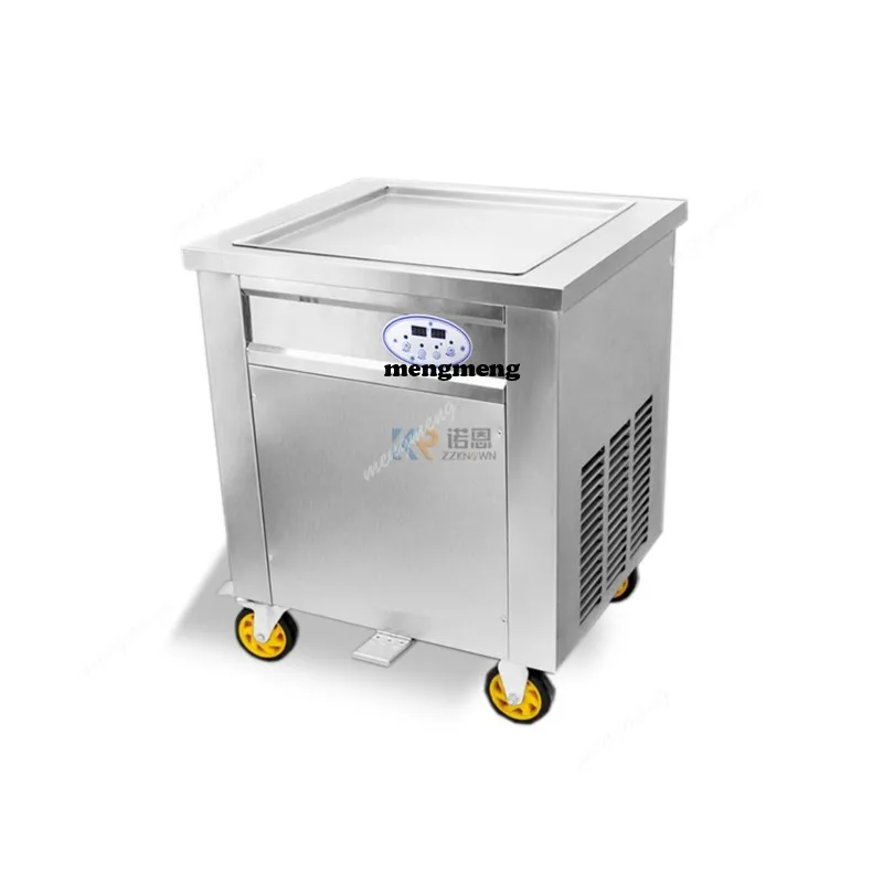 Flat Pan Fried Ice Cream Rolls Machine Single Flat Pan Durable Frying Ice Cream Pan Roll Maker 45cm For Hotels Restaurant Shop