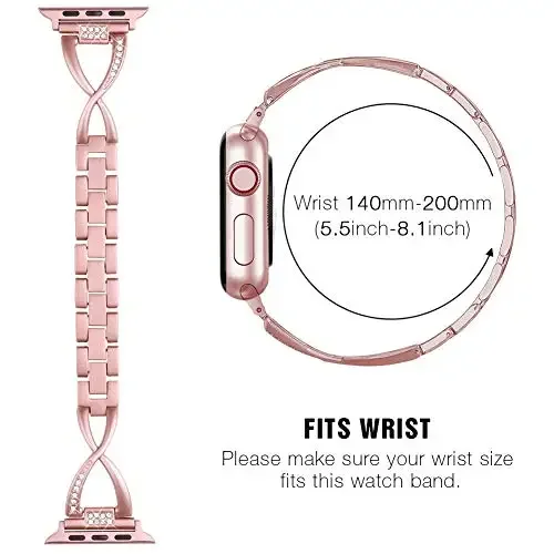 Lady Strap for Apple Watch Band 49mm 44mm 41mm 45mm 40mm Diamond Stainless Steel Correa For IWatch Ultra 2 Series 9 8 7 6 SE 5 3