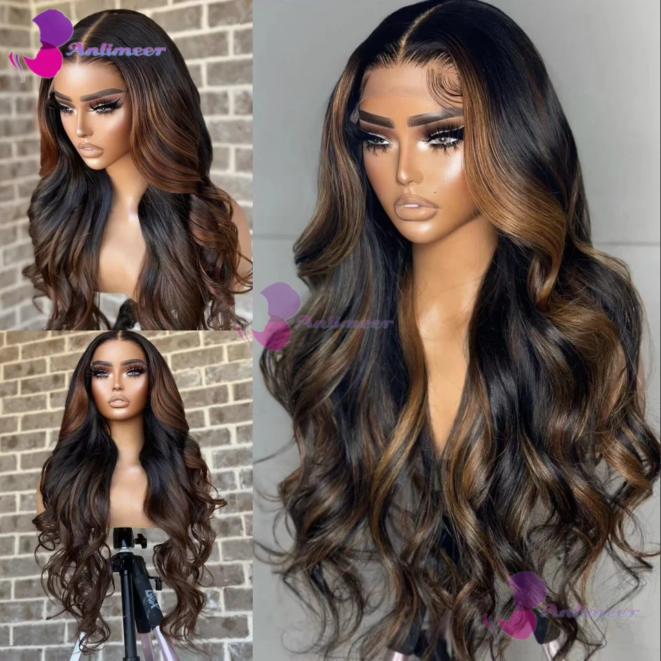 

Balayage Brown Colored Wig Human Hair 13X6 Lace Front Wigs Body Wave Human Hair Wigs Transparent Lace Frontal Wigs For Women