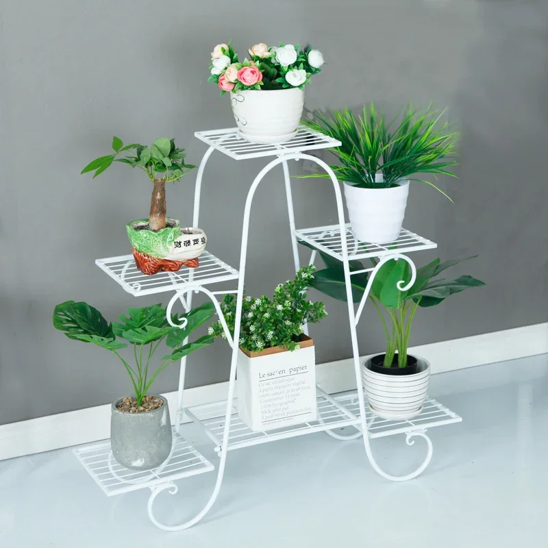 

Wrought Iron Plant Stand Flower Shelf for Rack Balcony Simple Indoor Living Room Coffee Bar Garden Flower Pot Shelf Pot Stand