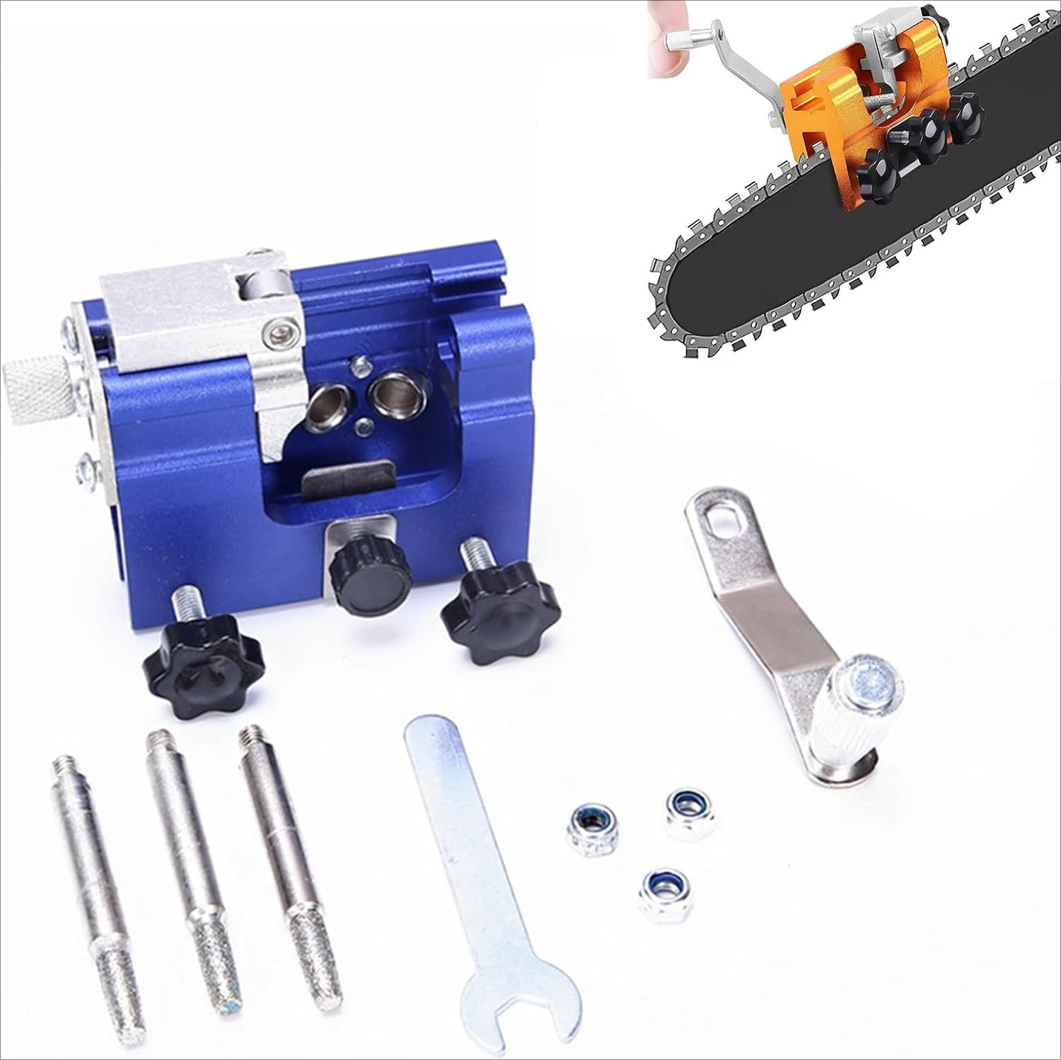 Chainsaw Sharpener Kit for All Types of Chainsaws and Electric Saws Aluminum Alloy Portable Hand Chain Sharpener Tool