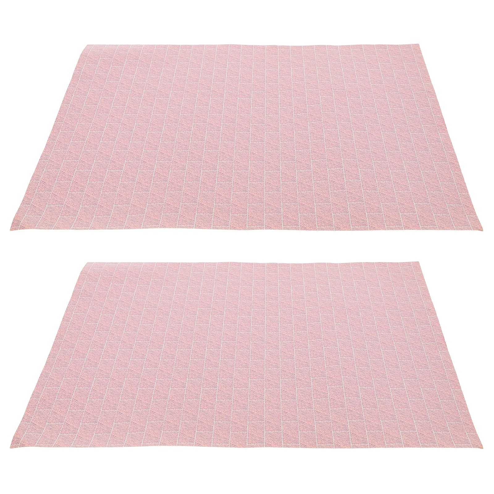 2 قطعة خلفية بيت الدمى واقعية نمط الطوب الأحمر ذاتية اللصق مصغرة جدار ديكور للمنزل الصغير الحديث #1