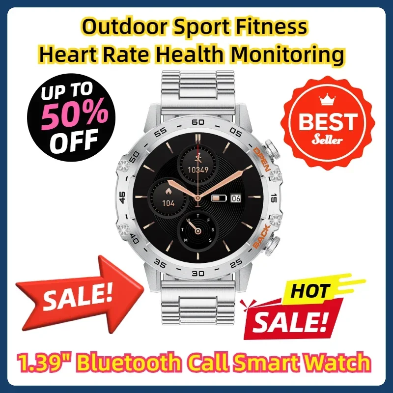 

For Android IOS Phone New1.39" Bluetooth Call Smart Watch Men Outdoor Sport Fitness Heart Rate Health Monitoring Smartwatch