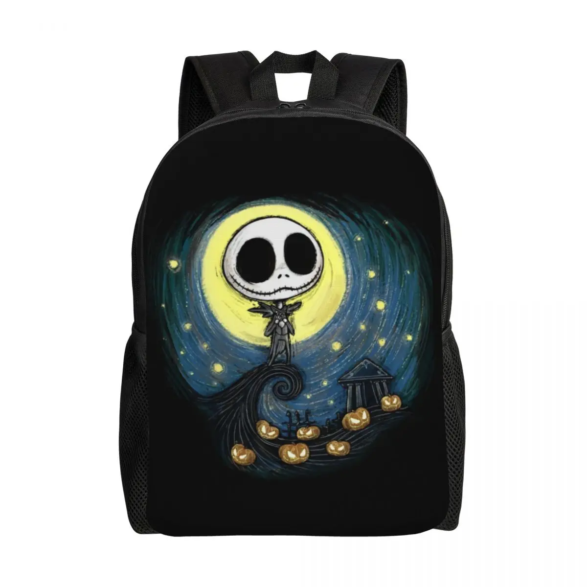 Custom Halloween Jack Skellington Backpack for Women Men School College The Nightmare Before Christmas Bag Print Bookbags