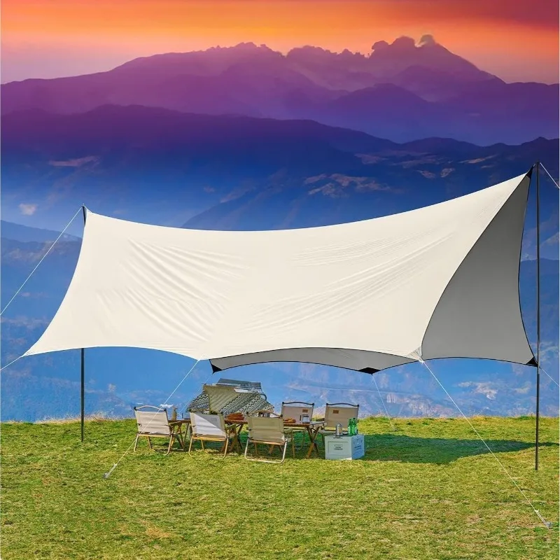 

Silver coated canopy tent outdoor equipment picnic camping tables and chairs camping six-piece sun protection shade shed