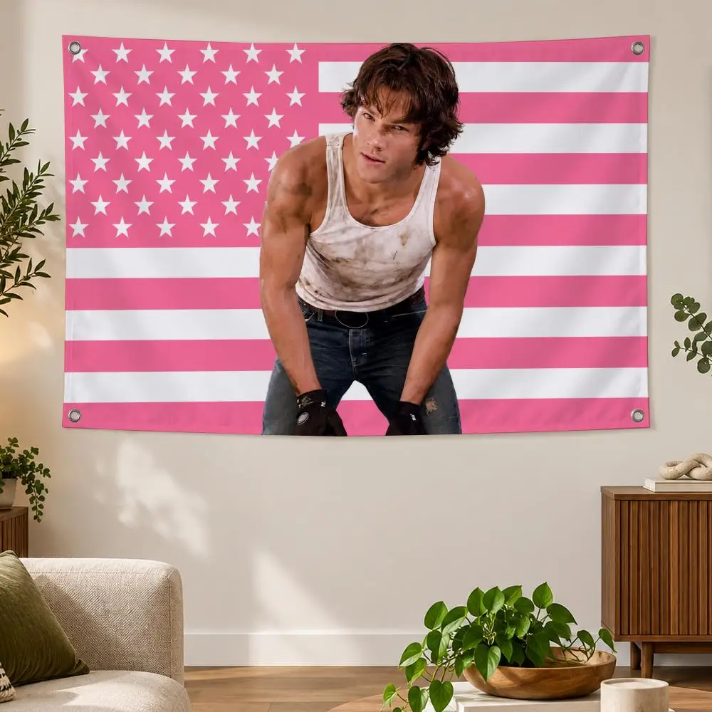 Actor J-Jared Padalecki Flags Banner Decor for Bedroom,Garden,Party,Club,Indoor Outdoor, Fan Gift