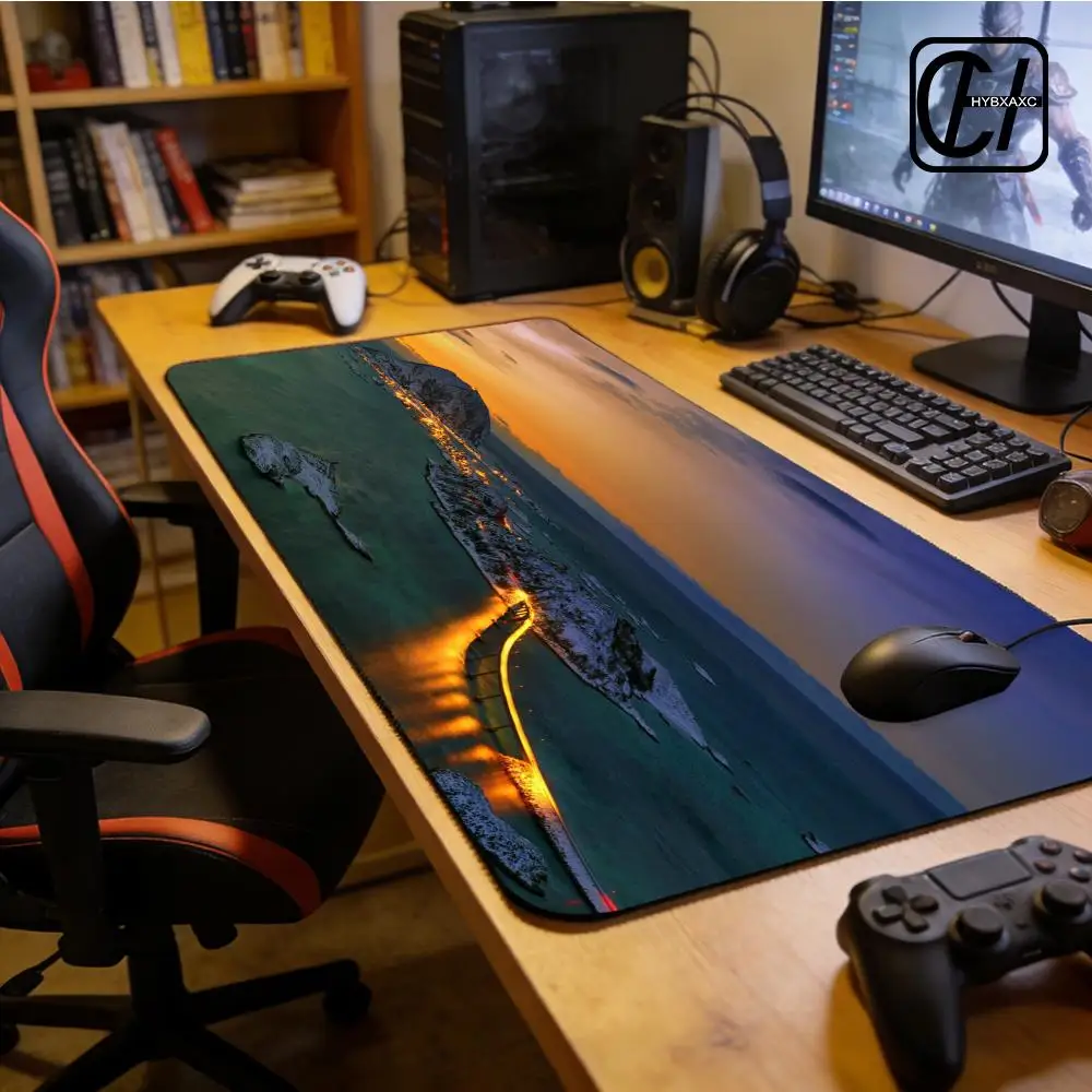 Sunset Mouse Pad XXL Mouse Pad Large Non-Slip Lock Edge Keyboard Pad Anti-slip Gaming Desk Mat Office Pad HYBXXC