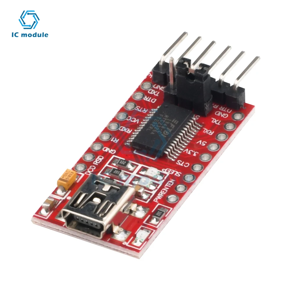 Módulo adaptador de serie FT232RL FTDI tipo C a TTL, placa adaptadora Mini USB a TTL para Arduino, 3,3 V, 5,5 V, FT232R