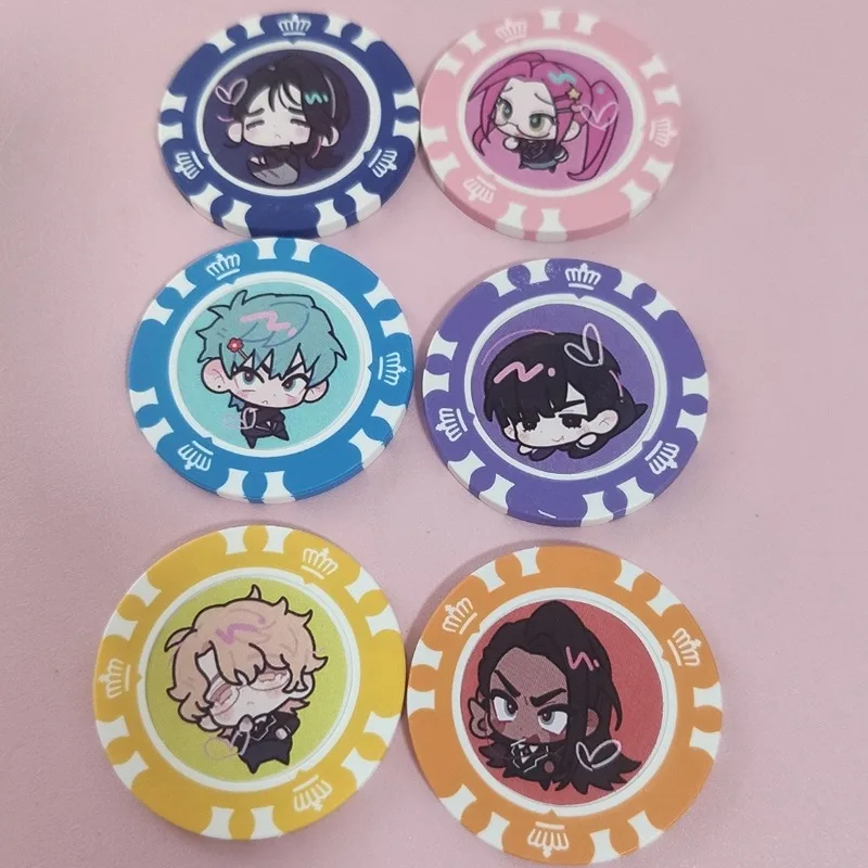 6Pcs/Lot TV Alien Stage Anime Acrylic Coin Commemorative Coin Mizi Sua Ivan Till Hyuna Luka Coin Game Collection childrens gift