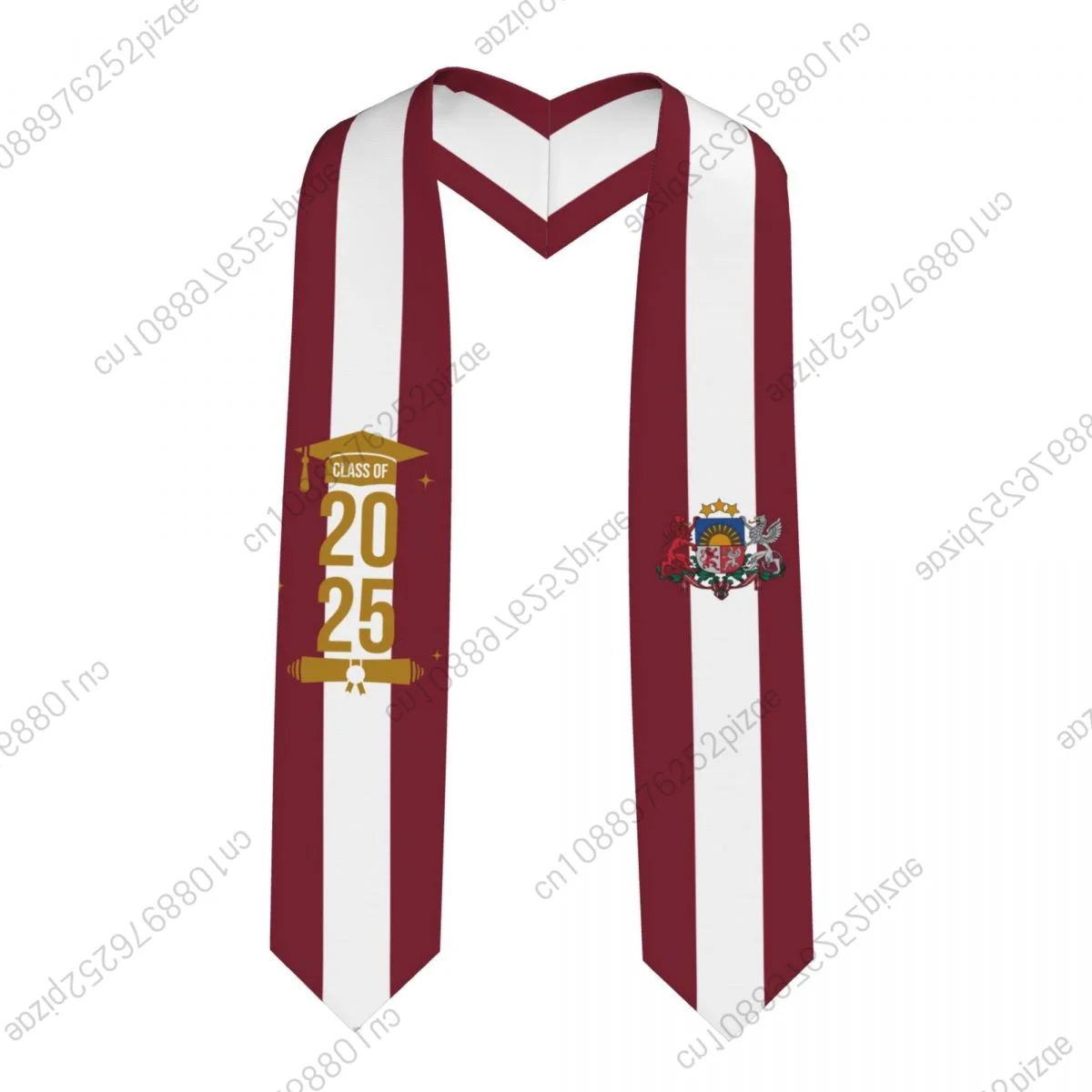 

New Latvia Flag Class Of 2025 183*13CM Graduation Stole Sash Scarf For International Students Proud