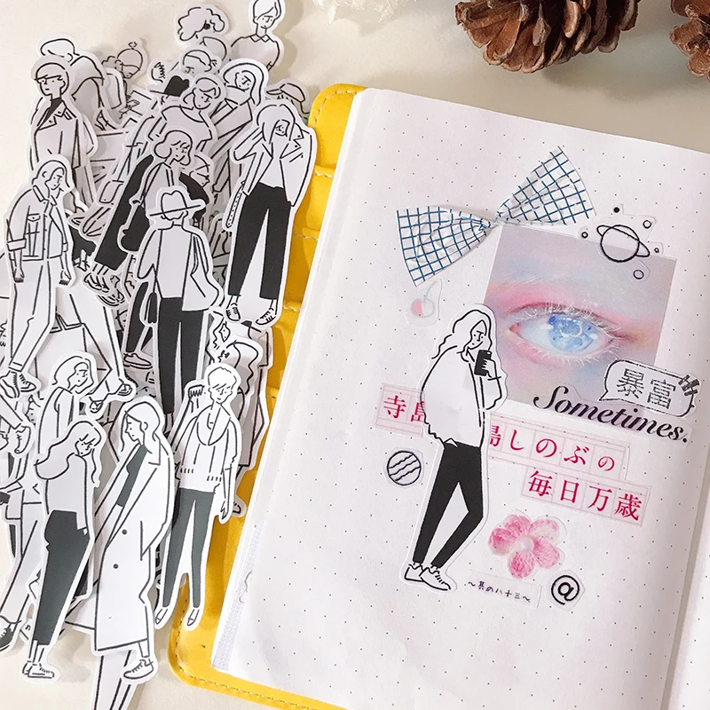 16Pcs Vliegende Vis Stickers Handbook Stickers Diy Craft Fotoalbums Sticker/Scrapbooking Stickers