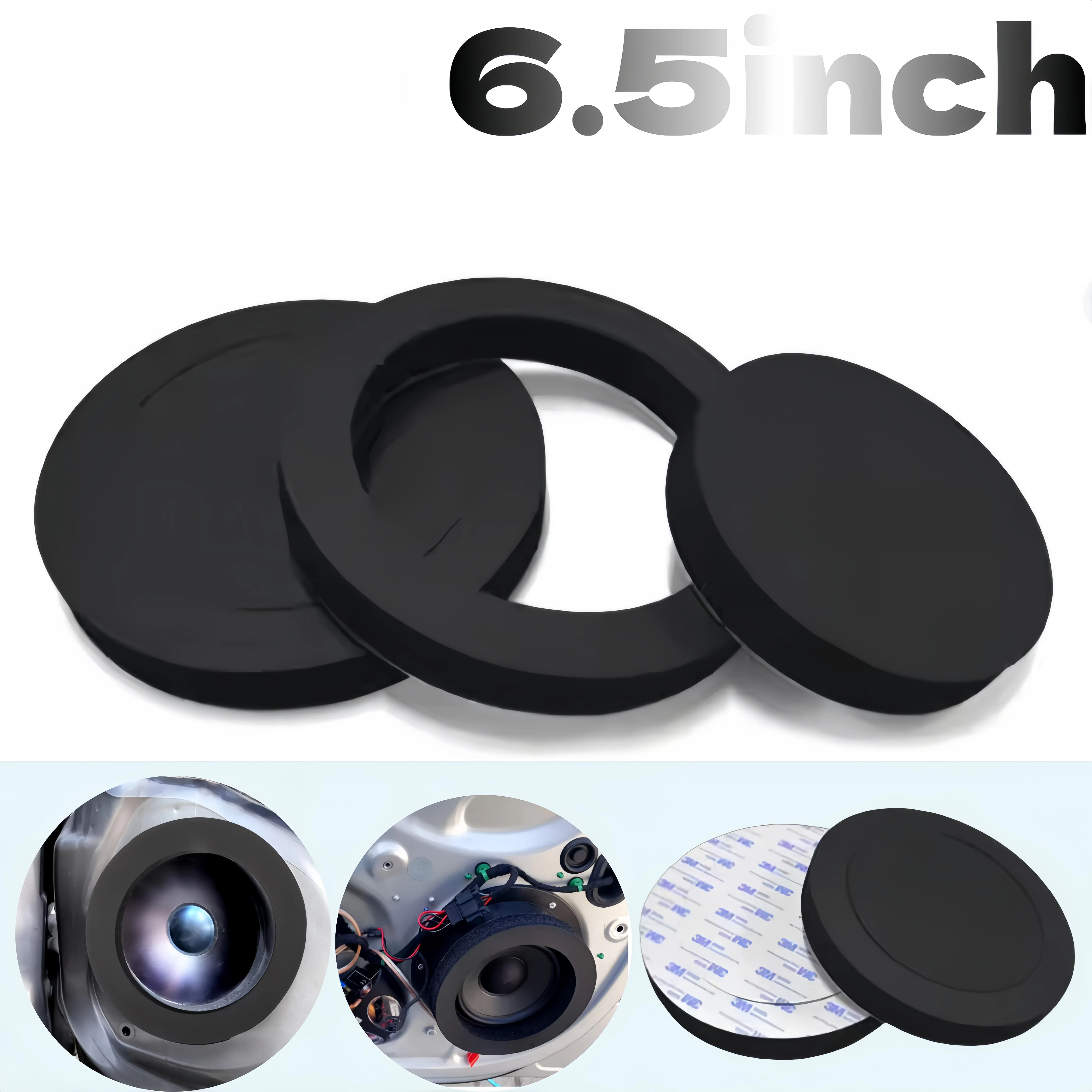2pcs 6.5 Inch Car Speaker Foam Pad Bass Enhancement Sound Deadening Ring Auto Door Insulation Woofer Accessory