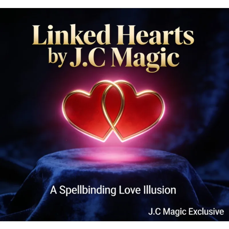 Linked Hearts Magic Trick Poker Card Linking Effect Close Up Street Bar Illusion Gimmick Professional Magician Props Funny