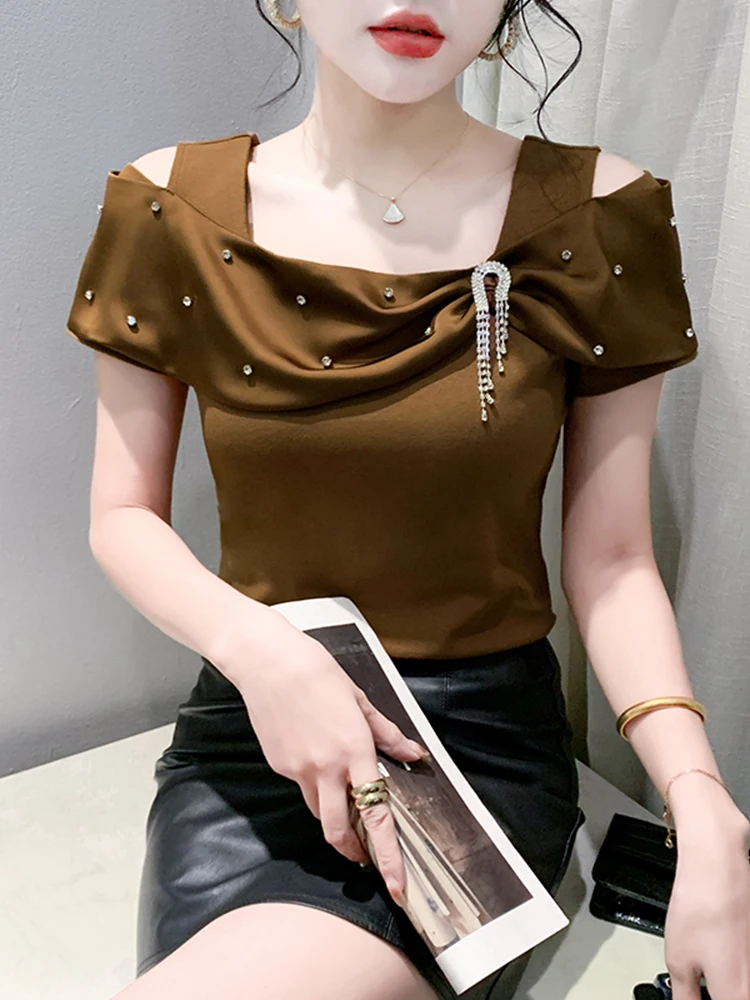 ファッショナブルなワンショルダーワンピース、レディースサマースリムボディワンピース、韓国風通勤ワンピース